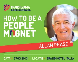 Allan Pease, numit si Mr. Body Language vine la Cluj in cadrul seminarului "How To Be A People Magnet"