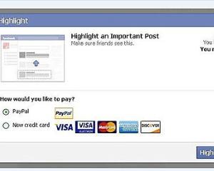 Facebook testeaza functia care ii costa pe utilizatori doi dolari pentru un mesaj postat pe wall