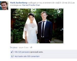 La o zi dupa oferta publica initiala a Facebook, Mark Zuckerberg s-a insurat!