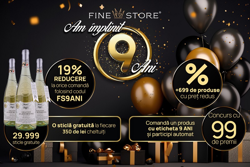 FineStore sarbatoreste 9 ani! Aniversarea la care tu primesti premii, cadouri si reduceri consistente