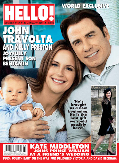 John Travolta si Kelly Preston au pozat alaturi de bebelusul lor
