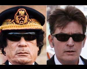 Recunoasteti autorul: Charlie Sheen vs Muammar Gadhafi