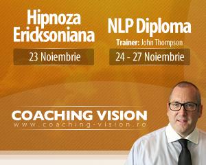 Hipnoza Ericksoniana si NLP Diploma: Evenimente sustinute de John Thompson la Bucuresti, intre 23 si 27 octombrie