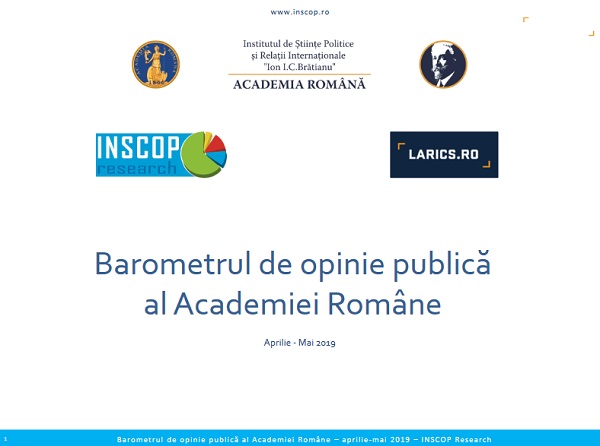 Intentia de vot la alegerile pentru Parlamentul European conform "Barometrului de Opinie Publica al Academiei Romane"
