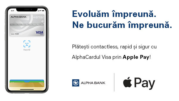 Platile prin Apple Pay sunt disponibile pentru clientii Alpha Bank Romania