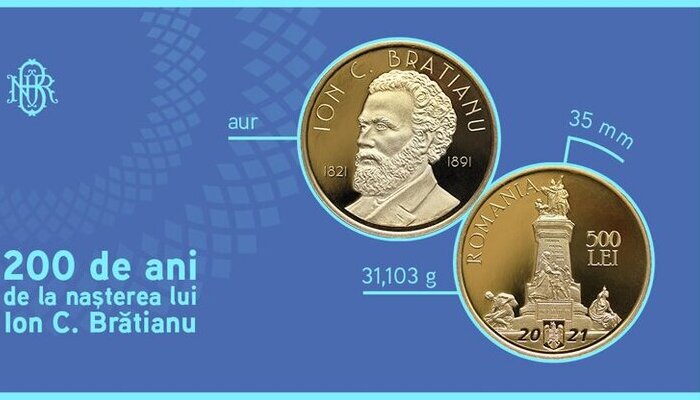 BNR dedica cea mai scumpa moneda din istoria sa bicentenarului nasterii lui Ion C. Bratianu. Stocul de monede alocat rezervarilor online a fost rezervat in intregime
