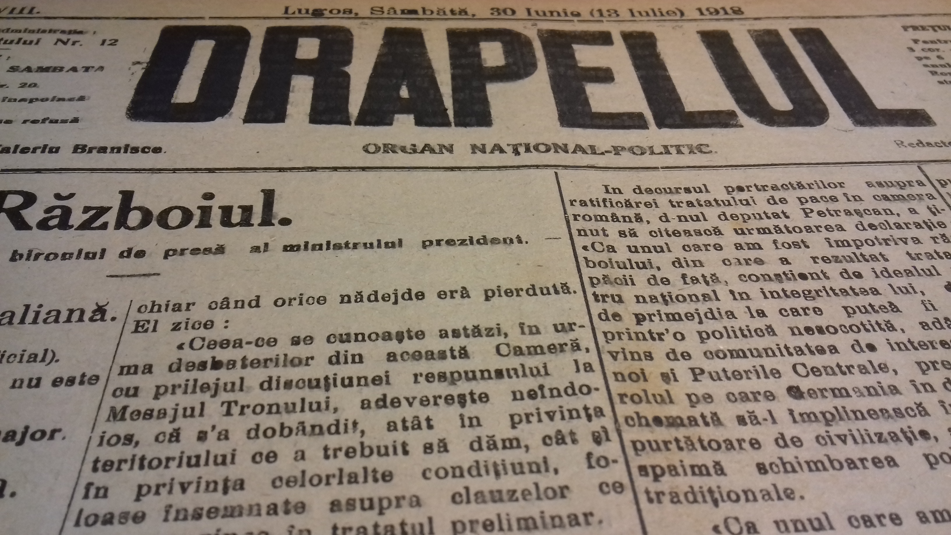 Centenarul Marii Uniri: Astazi, acum 100 de ani. Cum se vedea Romania in presa de acum un veac (III)