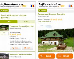 Aplicatia "LaPensiuni.ro", de acum, si pe Android