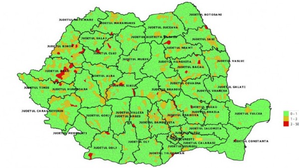 Lista incidentei cazurilor de COVID-19 pentru fiecare localitate din Romania