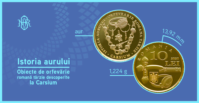 BNR dedica o moneda obiectelor de orfevrarie tarzie descoperite la Carsium