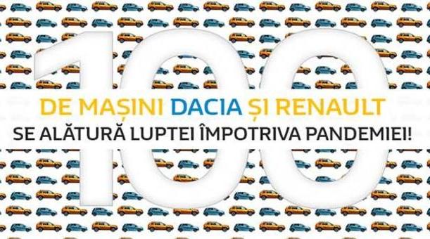 Groupe Renault Romania pune la dispozitia spitalelor din Romania 100 de vehicule Dacia si Renault