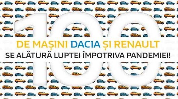 Groupe Renault Romania pune la dispozitia spitalelor din Romania 100 de vehicule Dacia si Renault