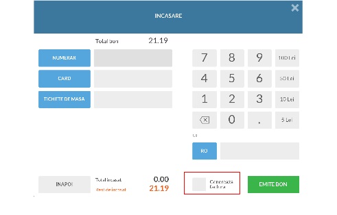 Emiterea de facturi din POS