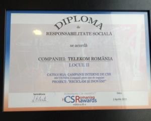 Telekom Romania, recompensat cu doua premii la gala Romanian CSR Awards