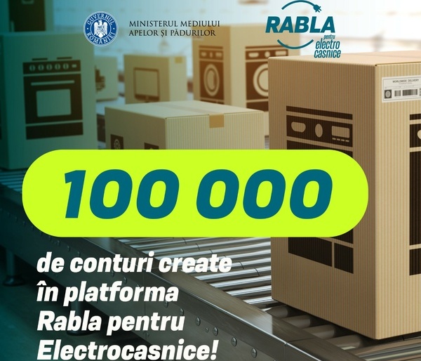 Romanii se inghesuiesc virtual ca sa recicleze real: peste 100.000 de conturi in platforma Rabla pentru electrocasnice
