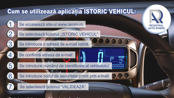 RAR a lansat aplicatia ISTORIC VEHICUL