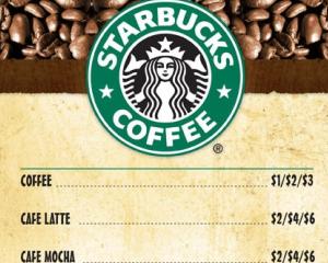 Starbucks va afisa numarul de calorii pentru fiecare produs al sau, din 25 iunie