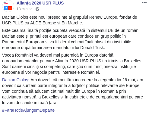 dacian ciolos alianta 2020