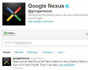 Google ofera smartphone-uri Samsung Galaxy Nexus via Twitter