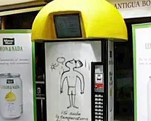 Un automat de sucuri din Spania reduce preturile, cand afara este foarte cald