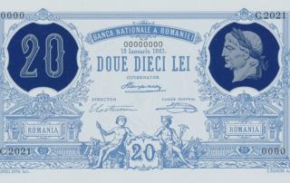Banca Nationala a Romaniei scrie istorie: Replica pe suport de polimer dupa prima bancnota de 20 lei emisa acum 140 de ani