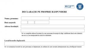 Declaratia pe propria raspundere a fost MODIFICATA deja. Descarca aici NOUL FORMULAR