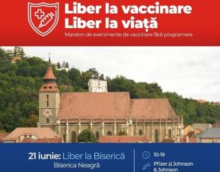 A doua zi de Rusalii vine cu un maraton de vaccinare in Biserica Neagra din Brasov